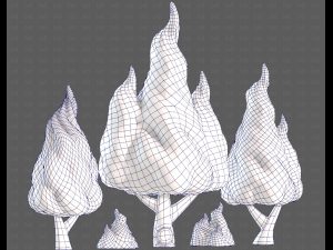 Trees Cartoon V32 3D Model