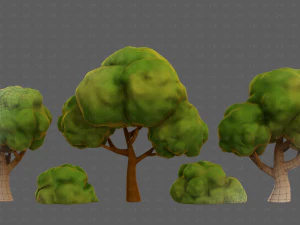 Dessin anim&eacute; d'arbres V33 Modèle 3D