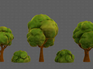Trees Cartoon V33 3D Model