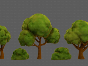 Trees Cartoon V33 3D Model