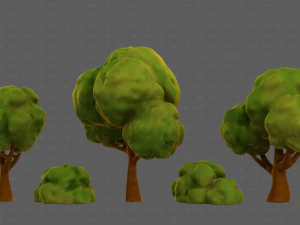 Trees Cartoon V33 3D Model