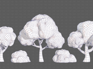 Trees Cartoon V33 3D Модель