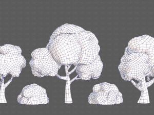 Trees Cartoon V33 3D Модель