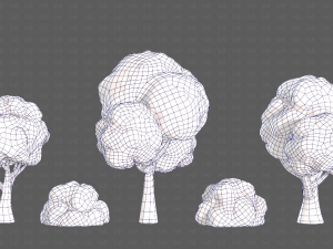 Trees Cartoon V33 3D Модель