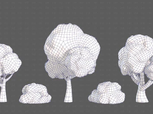 Trees Cartoon V33 3D Model