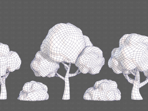 Trees Cartoon V33 3D Модель