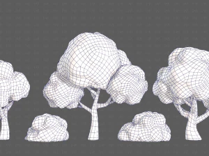 Trees Cartoon V33 3D Model