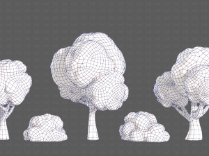 Trees Cartoon V33 3D Модель