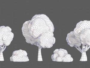 Trees Cartoon V33 3D Model