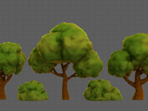 Trees Cartoon V33 3D Model