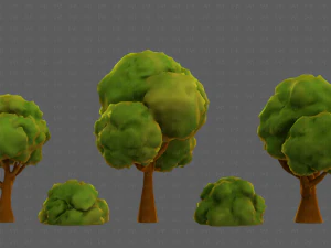 Trees Cartoon V33 3D Model