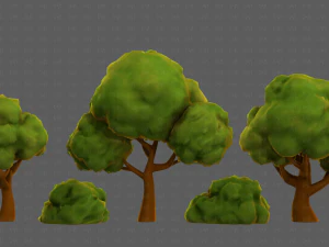 Trees Cartoon V33 3D Model