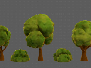 Trees Cartoon V33 3D Model