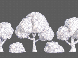 Trees Cartoon V33 3D Модель