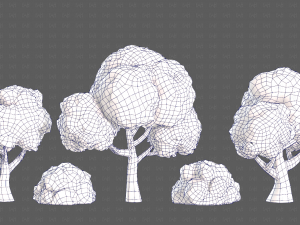 Trees Cartoon V33 3D Модель