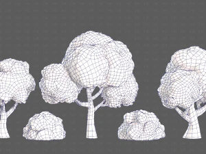 Trees Cartoon V33 3D Model