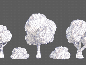 Trees Cartoon V33 3D Модель