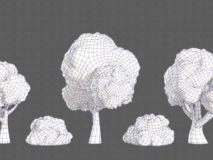 Trees Cartoon V33 3D Model