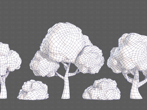 Trees Cartoon V33 3D Модель