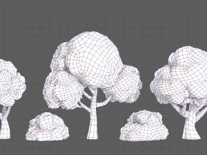 Trees Cartoon V33 3D Модель