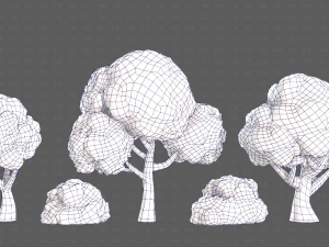 Trees Cartoon V33 3D Model