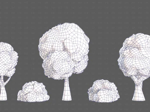 Trees Cartoon V33 3D Model