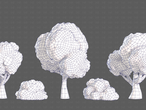 Trees Cartoon V33 3D Модель