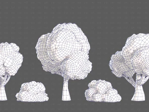 Trees Cartoon V33 3D Model