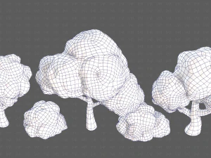 Trees Cartoon V33 3D Model