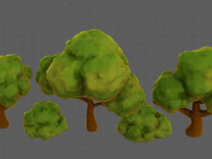 Trees Cartoon V33 3D Model