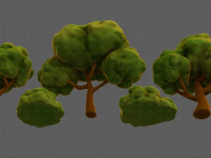 Trees Cartoon V33 3D Model