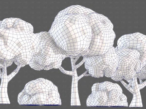 Trees Cartoon V33 3D Model
