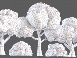 Trees Cartoon V33 3D Model