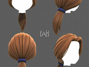 Base cheveux pour fille V54 Modèle 3D