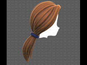 Base Hair for girl V54 Modello 3D