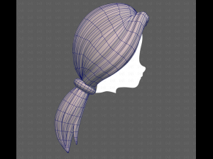 Base Hair for girl V54 Modello 3D