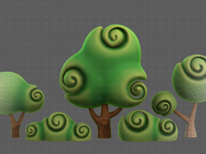 Trees Cartoon V34 3Dモデル