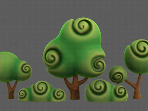 Trees Cartoon V34 3D Model