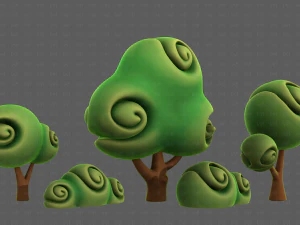 Trees Cartoon V34 3D Model