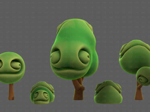 Trees Cartoon V34 3D Model