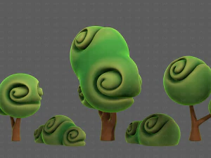 Trees Cartoon V34 3D Model