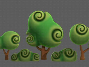 Trees Cartoon V34 3D Model