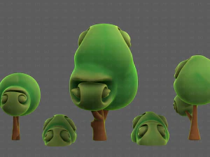 Trees Cartoon V34 3D Model