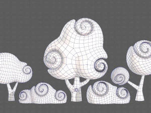 Trees Cartoon V34 3D Model