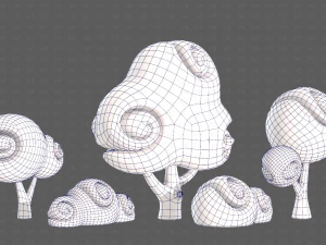 Trees Cartoon V34 3D Model