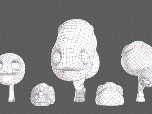 Trees Cartoon V34 3D Model