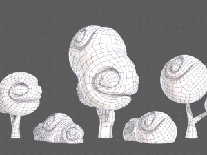 Trees Cartoon V34 3D Model