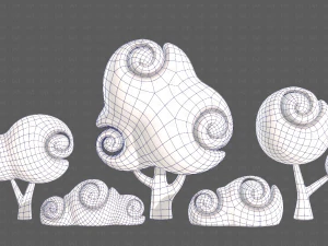 Trees Cartoon V34 3D Model