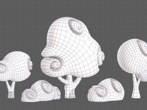 Trees Cartoon V34 3D Model