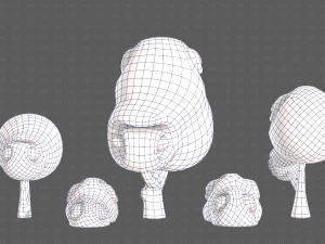 Trees Cartoon V34 3D Model